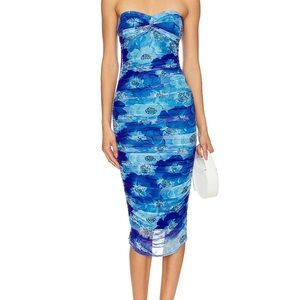 Revolve Micayla Ruched Strapless Cocktail Dress